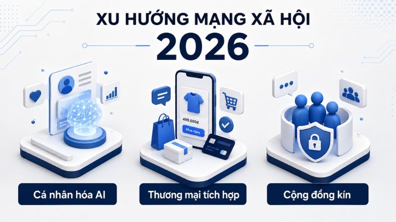 3 xu hướng ch&iacute;nh của Social Media năm 2026