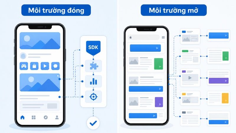 So sánh In-app Advertising và Mobile Web Advertising theo môi trường hiển thị