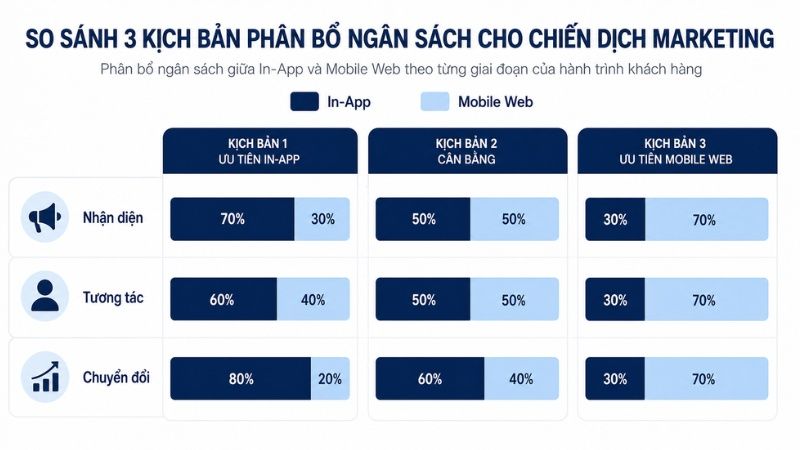 Gợi ý budget allocation giữa In-app và Mobile Web Advertising