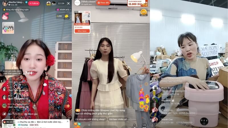 KOL Livestream bán hàng qua TikTok, Facebook, Shopee