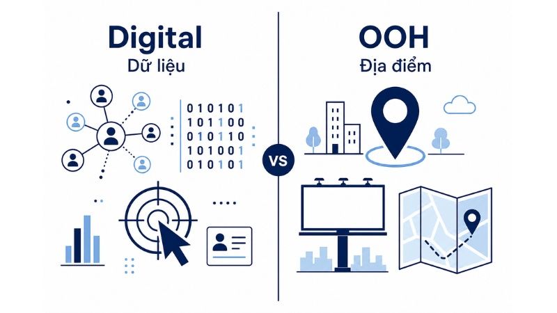 So s&aacute;nh targeting giữa Digital Marketing v&agrave; OOH