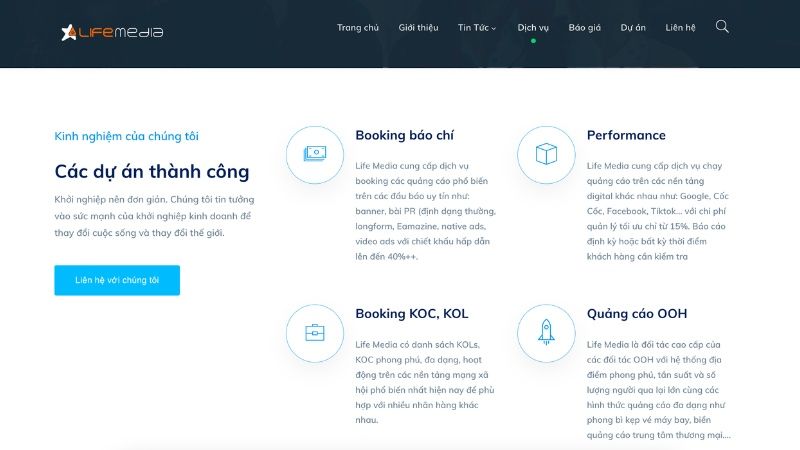 Life Media là agency hỗ trợ nhiều dịch vụ booking quảng cáo