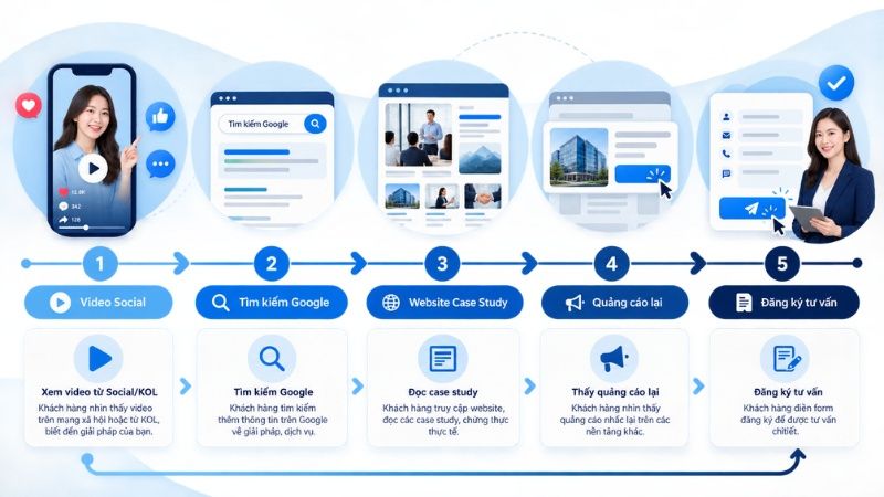 V&iacute; dụ Attribution Model trong h&agrave;nh tr&igrave;nh kh&aacute;ch h&agrave;ng
