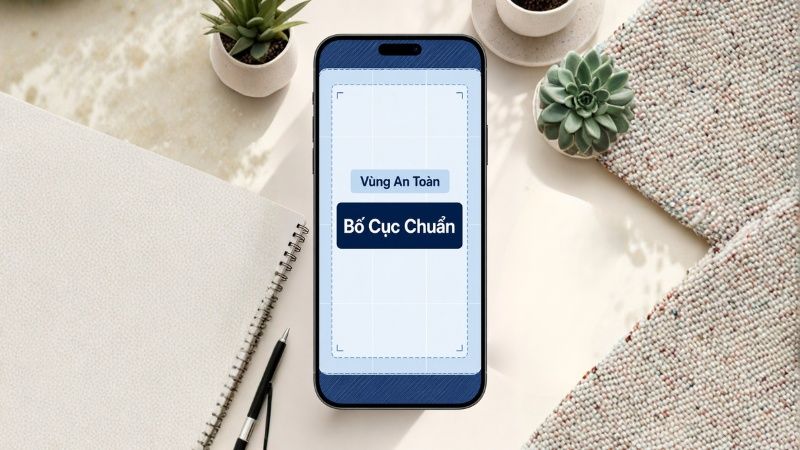 Tạo vùng safe zone để chữ và nội dung không bị che bởi giao diện nền tảng