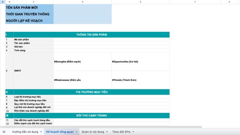 V&iacute; dụ template cho sản phẩm mới