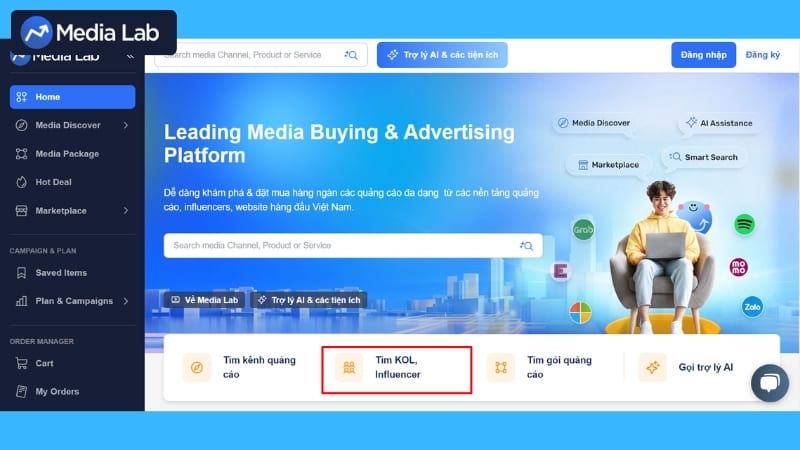 Liên hệ với Media Lab để được hỗ trợ booking KOC