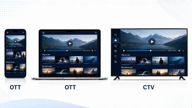 Phân biệt CTV và OTT trên Smart TV và điện thoại
