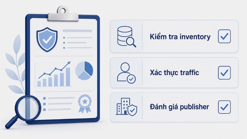Checklist kiểm tra inventory quality và publisher transparency trước khi booking