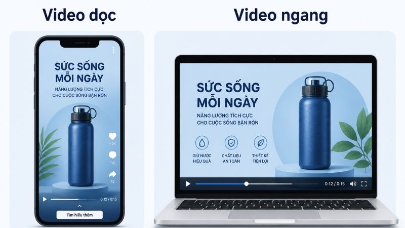Trải nghiệm xem vertical video và horizontal video ads trên mobile và desktop
