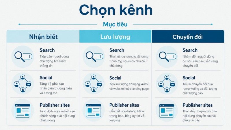 Cách chọn kênh cho Targeted Media Buying theo mục tiêu