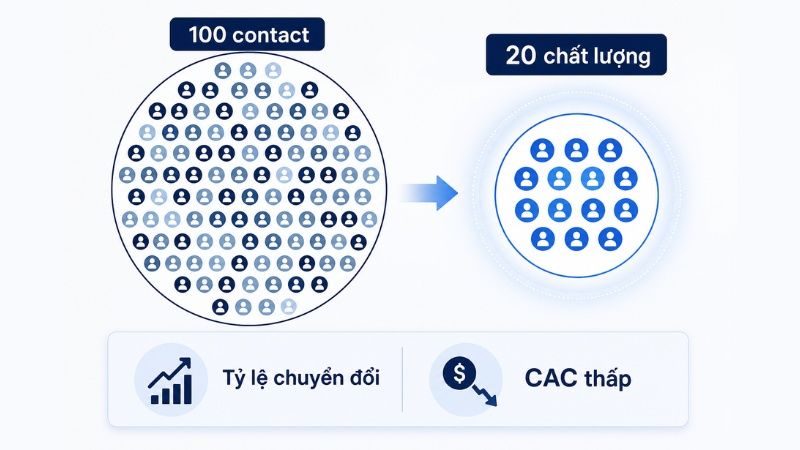Kh&aacute;ch h&agrave;ng tiềm năng ảnh hưởng conversion rate v&agrave; CAC