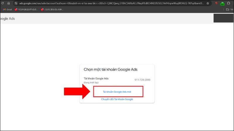 Tạo tài khoản Google Ads