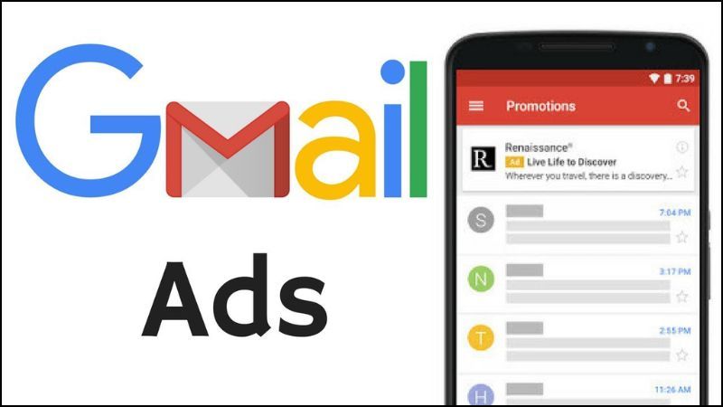 Quảng cáo Gmail (Gmail Ads) được hiển thị trong hộp thư đến của người dùng Gmail