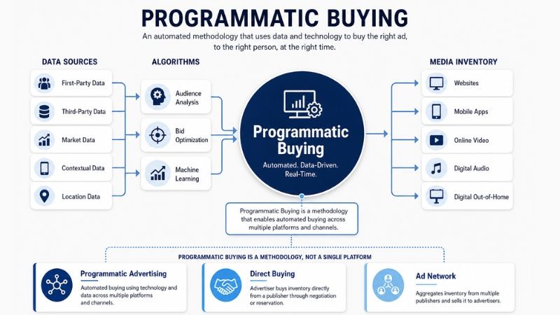 Programmatic Buying là phương thức mua media, không phải một kênh hay một nền tảng đơn lẻ