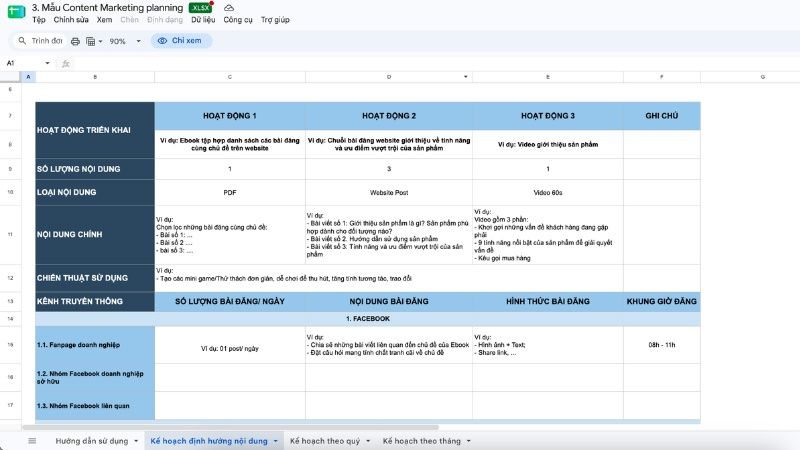 V&iacute; dụ template content marketing
