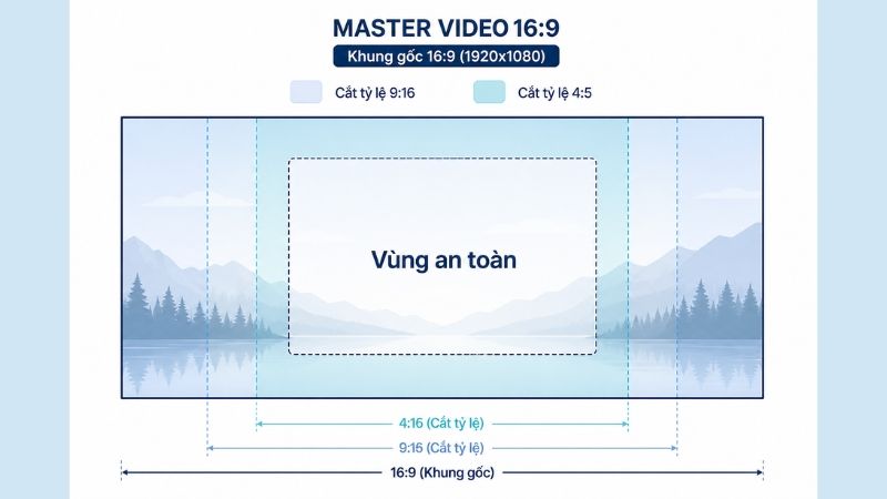 Safe zone và dynamic crop cho multi-platform video asset planning