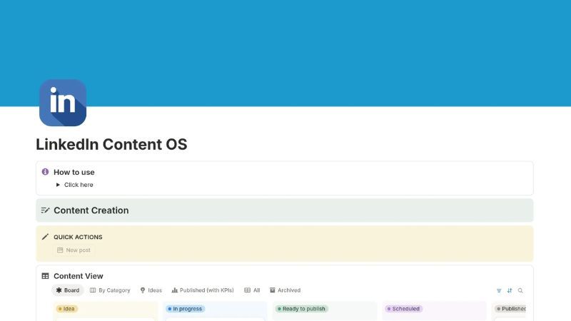 Notion LinkedIn Creator OS