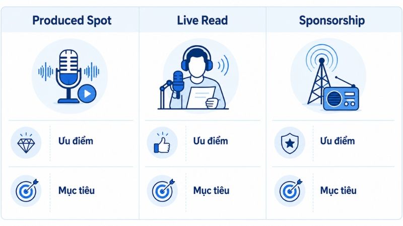 Các định dạng quảng cáo radio phổ biến