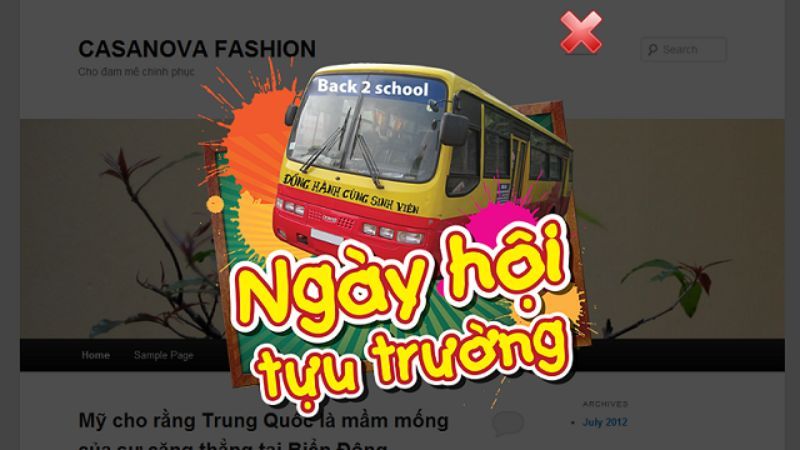 Pop-up ngay khi vào trang