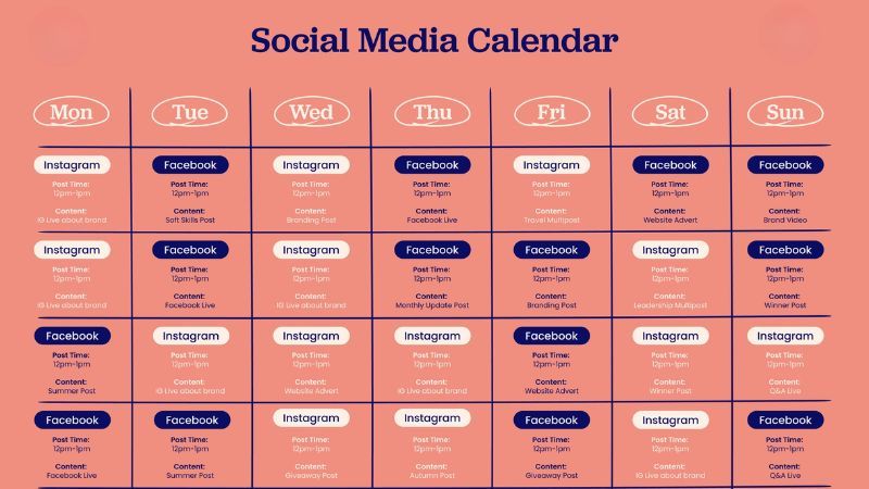 Content calendar 