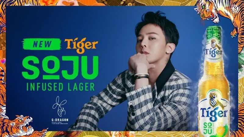 Tiger Beer bắt tay cùng G-Dragon ra mắt dòng bia cao cấp Tiger Soju Infused Lager