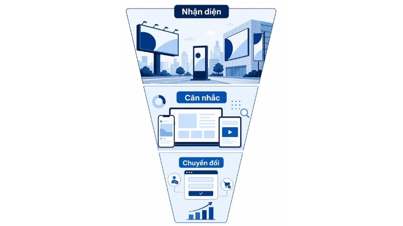 Vai tr&ograve; của Digital Marketing v&agrave; OOH trong phễu marketing