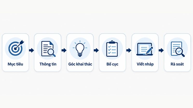 Quy tr&igrave;nh 6 bước viết b&agrave;i PR sự kiện từ x&aacute;c định mục ti&ecirc;u đến r&agrave; so&aacute;t xuất bản
