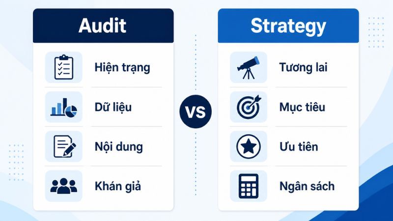 Nhiều đội ngũ thường nhầm lẫn giữa việc đ&aacute;nh gi&aacute; hiện trạng với việc lập kế hoạch nội dung mới