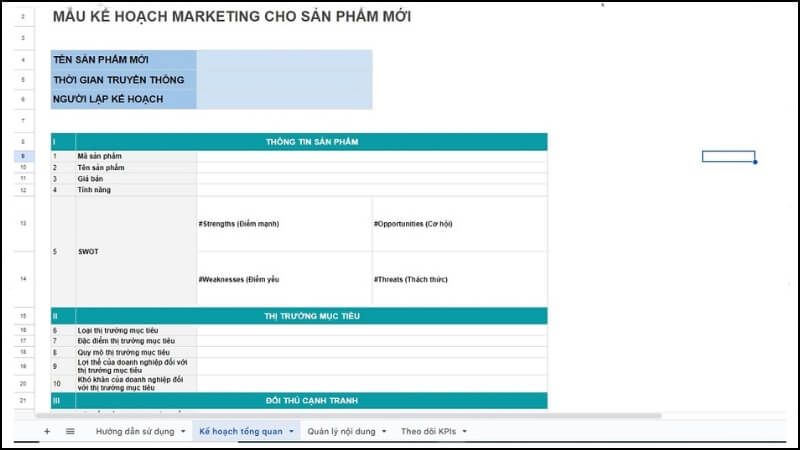 Mẫu kế hoạch truyền thông cho sản phẩm mới