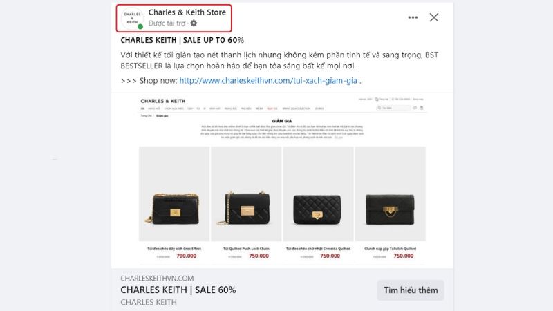 Bài viết quảng cáo trên Facebook có thông điệp Được tài trợ