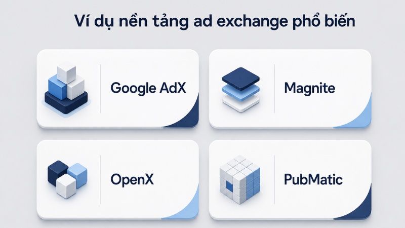 Ví dụ các nền tảng Ad Exchange phổ biến