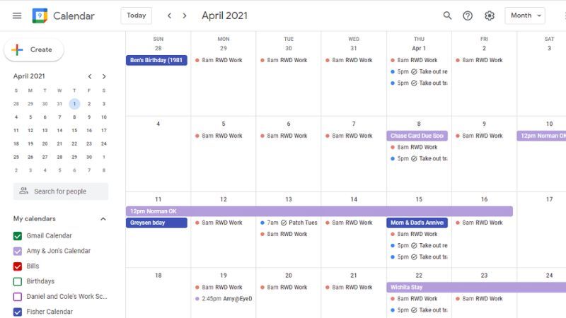 Google Calendar là dịch vụ quản lý lịch hẹn, cho phép người dùng tạo, chia sẻ và quản lý lịch hẹn, sự kiện, nhắc nhở, và nhiều hơn nữa