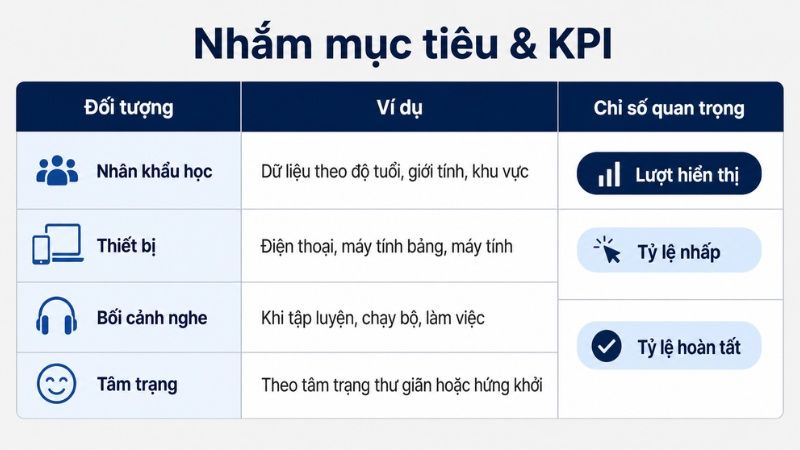 Các lớp target và chỉ số đo lường phổ biến