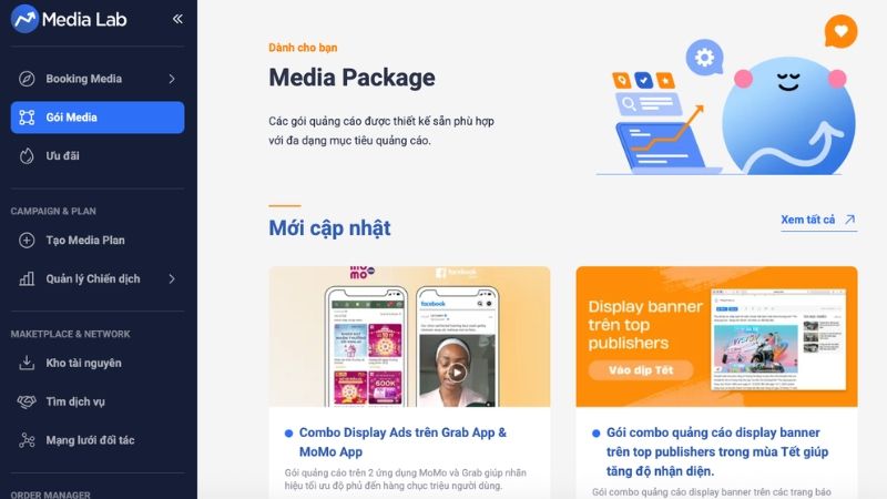 Media Lab cung cấp c&aacute;c g&oacute;i quảng c&aacute;o được thiết kế sẵn cho từng mục ti&ecirc;u