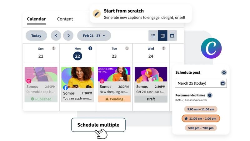 Hootsuite gi&uacute;p quản l&yacute; nhiều t&agrave;i khoản trong một nền tảng